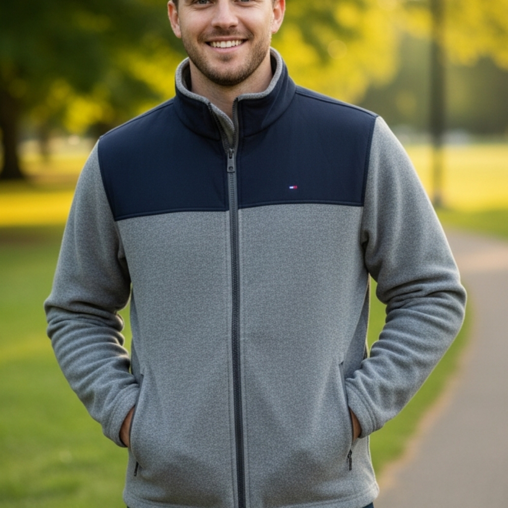Warm and Comfortable Polar Fleece Tommy Hilfiger Jacket Large Full Zip Up
